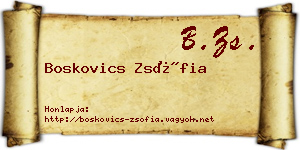 Boskovics Zsófia névjegykártya